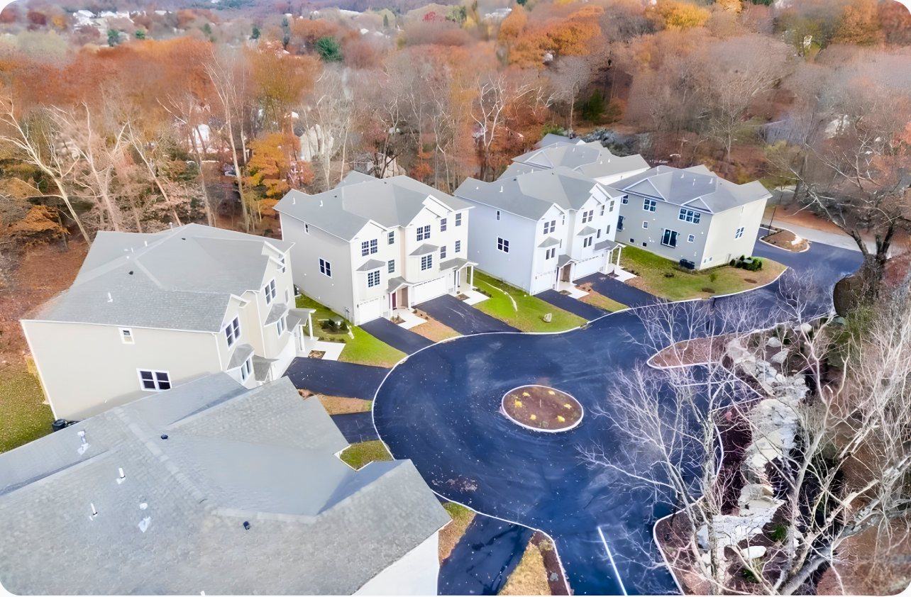 12-Unit Townhome Development, Wanaque, NJ — aerial of the completed community