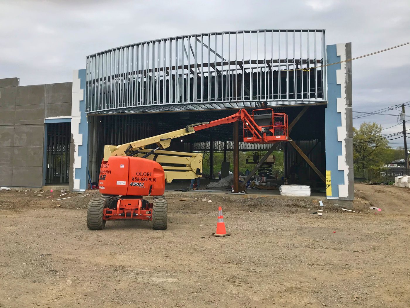 Steel-frame commercial building under construction by Valley Construction